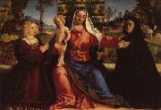 Palma Vecchio Madonna and Child with Commissioners china oil painting reproduction